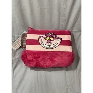 NEW Disney Parks Alice In Wonderland Plush Cheshire Cat Makeup Bag Travel Case